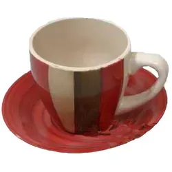 Kaffeeservice: Tasse Mit Untertasse, 14 Cm Hoch Und 8 Cm Breit