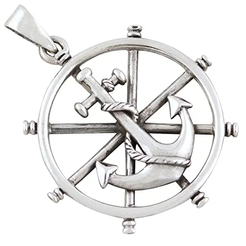AFP Anhänger Steuerrad Anker maritim 925 Sterling Silber AS-645