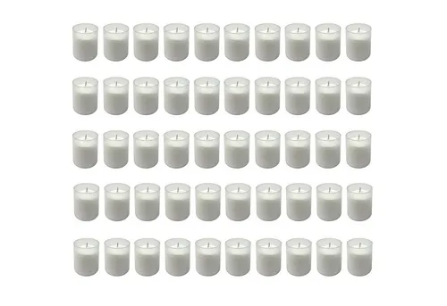 50x Friedhofskerzen Weiss - Kleine Grabkerze Nr.40 - Kerzen & Teelichter, 50 Stück mit ca. 24 Stunden Brenndauer, ideal für besondere Anlässe und stilvolle Grabdekoration.