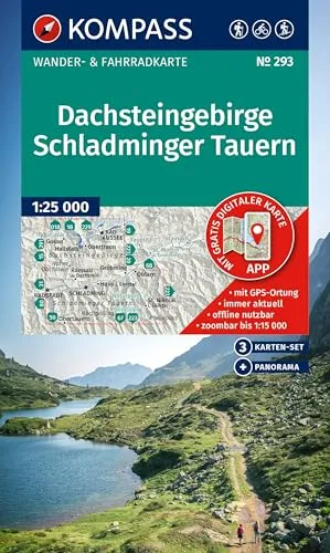 KOMPASS Wanderkarten-Set 293 Dachsteingebirge, Schladminger Tauern (3 Karten) 1:25.000: Wander- und Fahrradkarte in einem - inklusive ... Radwege. Panorama. Skitouren. Langlaufen.