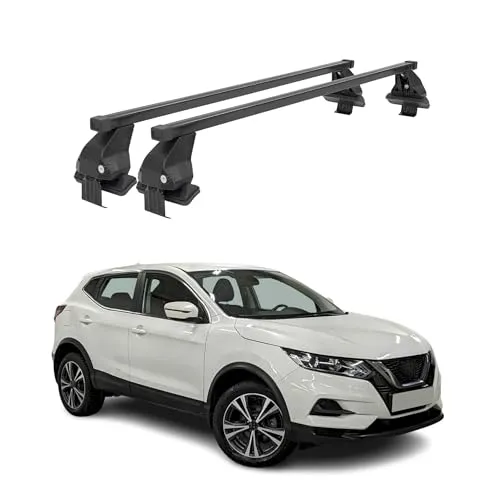 OMAC Dachträger Menabo Stahl Gepäckträger für Nissan Qashqai J11 - Dachgepäckträger aus hochwertigem Stahl, abnehmbar und wasserbeständig. Ideal für Outdoor-Abenteuer, mit einfachem Montage-Design und aerodynamischer Form für weniger Windgeräusche.