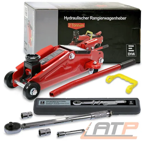 ENVA 2T 2000KG RANGIERWAGENHEBER WAGENHEBER + DREHMOMENTSCHLÜSSEL 10-210 Nm 1/2