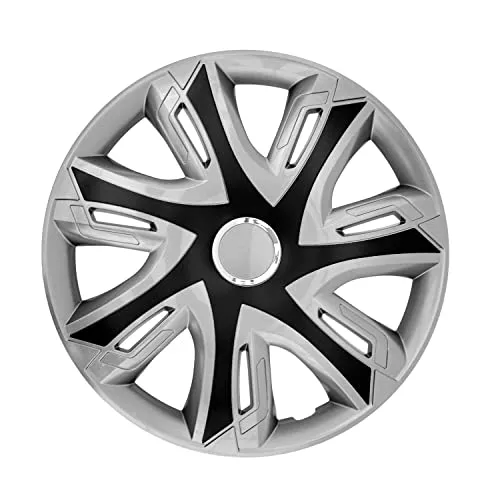 Produktbild TOP 4x Radkappen SUPERNOVA Schwarz-Silber Glanz 15
