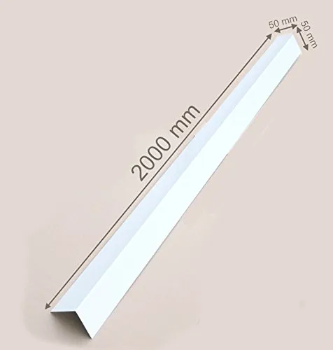 Aluminium Winkelblech 50x50 mm Weiß RAL 9010 | 0,8 mm stark | 2 m Länge | UV-beständig mit Schutzfolie | Dachblech Kantblech Abschlussblech Fassadenblech
