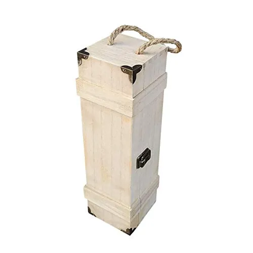 UNUS Weinkiste, Holzkiste mit Deckel und Seilgriff (Box für 1 Flasche)