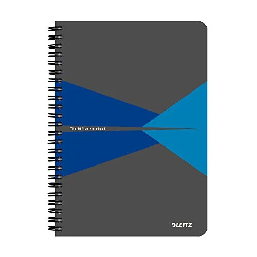 Leitz 44580035 Office Collegeblock A5 kariert, spiralgebunden mit Karton Einband Blau