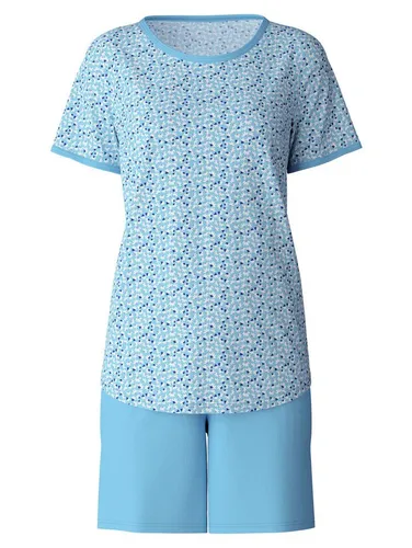 CALIDA Cotton Special Kurz-Pyjama Damen - Schlafanzüge für Damen aus 100% Baumwolle, weich und bequem, ideal für warme Nächte mit Rundhalsausschnitt und abgerundetem Saum.