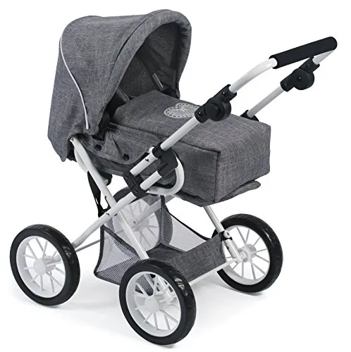 Bayer Chic 2000 Puppenwagen Leni - 2in1 Kombipuppenwagen - Puppenwagen für Kinder von 3-6 Jahren, höhenverstellbar und wandelbar in Sportwagen oder Tragetasche, ideal für Puppen bis 46 cm, robust und leicht mit nur 3 kg.