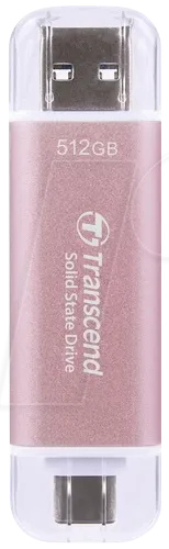 Transcend 512GB SSD-Flash-Stick USB-C - Externe Festplatten mit 10 Gbit/s Übertragungsgeschwindigkeit, kompakt und ideal für den schnellen Dateitransfer von großen Datenmengen.