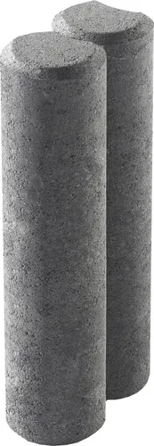 Rundpalisaden 2er-Element Anthrazit 25 x 10 x 6 cm