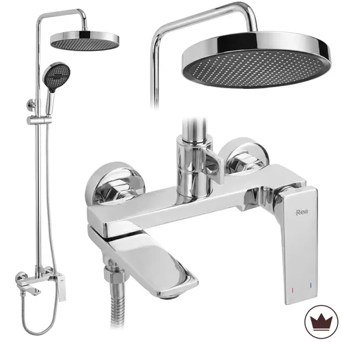 Duschset Rea Prime Chrome – Elegantes Design für Ihr Badezimmer - Erleben Sie mit dem Rea Prime Duschset in Chrom modernen Duschkomfort. Der breite Regenduschkopf und die hochwertige Verarbeitung bieten Funktionalität und Stil für jeden Tag.