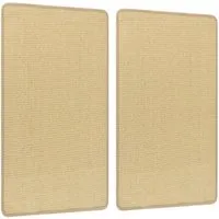 Costway 2 Er Kratzbrett Wand Kratzmatte Katze Natur 80 x 50 cm - Schützen Sie Ihre Möbel und befriedigen Sie den Kratztrieb Ihrer Katze! Dieses 2-teilige Set aus robustem Sisal bietet ausreichend Platz zum Kratzen und Spielen. Ideal für Katzenliebhaber, die eine sichere und langlebige Lösung suchen.