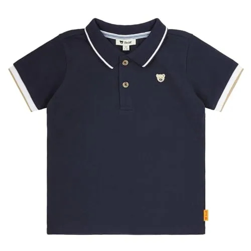Steiff Poloshirt Kurzarm EU Größe 92 Peacoat - Poloshirt für Jungen, ideal für jeden Anlass, mit flauschigem Steiff Teddybärmotiv und pflegeleichtem Material.
