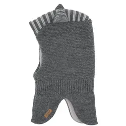 Schlupfmütze MAXIMO, Jungen, Gr. 49, grau (mittelgraumeliert), Strick, Materialmix, gemustert, Mützen, Wollanteil, gestrickt, gefüttert, mit Öhrchen