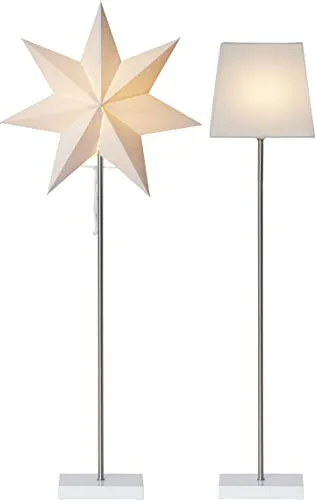 Star Trading Stehlampe Moa mit Wechselschirm - Elegante Stehlampe mit 3D Papierstern, ideal für stimmungsvolle Beleuchtung in jedem Raum.