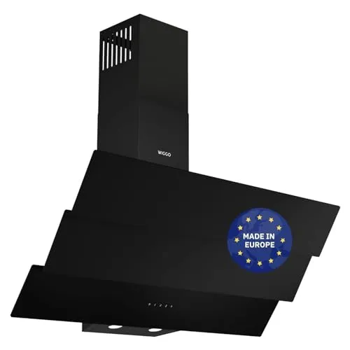 Wiggo B943G Dunstabzugshaube 90cm kopffrei - Dunstabzugshaube mit 615m³/h, Touch-Display und 4 Stufen. Edles Design trifft auf moderne Technik für komfortables Kochen und effektive Geruchsentfernung.