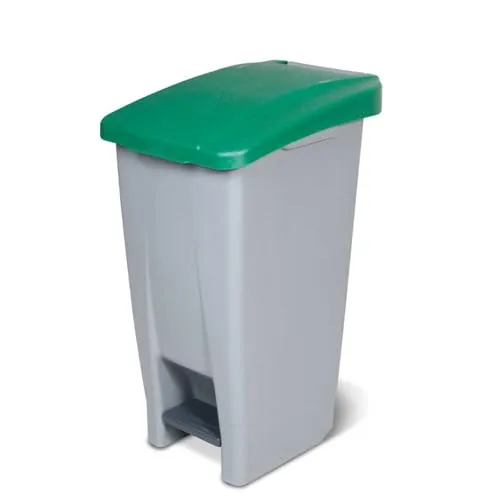 BRB-Lagertechnik Tretabfalleimer mit Rollen, 60 Liter - Mülleimer mit 60 Litern, ideal für einfache Mülltrennung dank farbiger Deckel. Mobil durch 2 Rollen und praktischen Handgriff, perfekt für Lager, Handwerk und Zuhause.