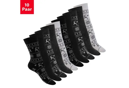 celodoro Basicsocken Süße Damen Eco Socken mit Motiv (10 Paar) Regenerative Baumwolle