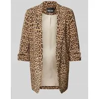 PIECES Pcbosella 3/4 Printed Blazer Noos Bc - Damen Blazer mit offener Vorderseite und Raffungen an den Armabschlüssen, ideal für einen eleganten Look. Hergestellt aus 50% recyceltem Polyester.
