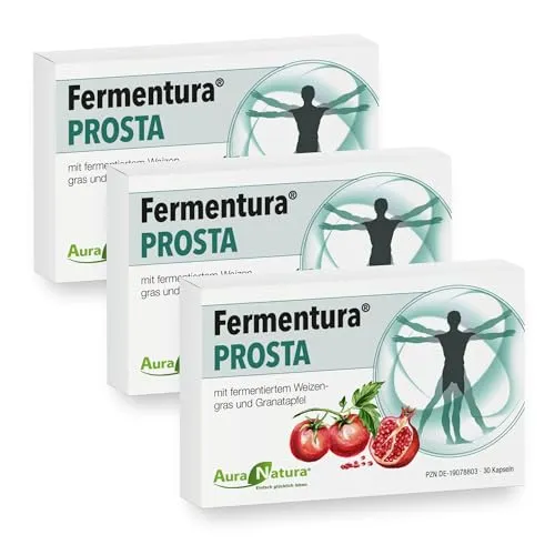 Aura Natura Fermentura Prosta | Fermentierte Prostata Komplex Kapseln, 3er Pack - Medikamente für Blase, Nieren & Prostata – Mit 8 wertvollen Inhaltsstoffen zur Unterstützung der Prostata-Gesundheit und optimaler Bioverfügbarkeit durch Fermentura-Technologie.