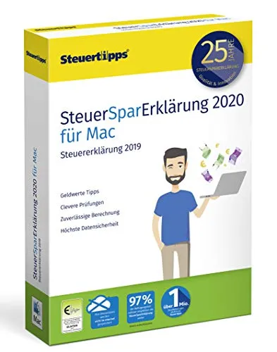 SteuerSparErklärung 2020 für Mac - CD-ROM für die Steuererklärung 2020 mit geldwerten Tipps und zuverlässiger Berechnung für höchste Datensicherheit und optimale Steuerersparnis.