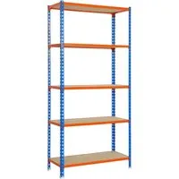 PROREGAL Schwerlastregal Big Muli 200 x 110 x 30 cm - Robustes Steckregal mit 5 Fachböden, Fachlast bis 200 kg, ideal für Werkstatt und Lager. Höhenverstellbare Böden und optionale Rollen für flexible Nutzung.