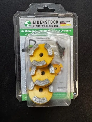 Eibenstock Diamant-Schleifteller Ø 44mm 3er-Set - Hochwertige Schleifteller für Estricharbeiten, langlebig und effizient für perfektes Schleifergebnis