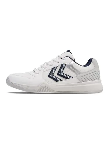 hummel Unisex All Court Handball Shoe, Bright White/LUNAR Rock, 47 EU - Herren-Hallenschuhe mit REACH-Gummisohle, optimaler Dämpfung durch Ortholite-Innensohle für höchsten Komfort und Leistung im Spiel.