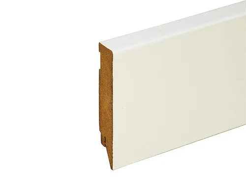 Leisten 19x100mm Sockelleiste Vierkant Ultra weiß glänzend MDF-Kern Fußleiste