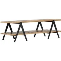 vidaXL Couchtisch aus massivem Altholz 115x60x40 cm - Rustikaler Couchtisch mit 2 Ablagen für optimalen Stauraum, gefertigt aus stabilem, einzigartigem Altholz – ideal für dein Wohnzimmer!