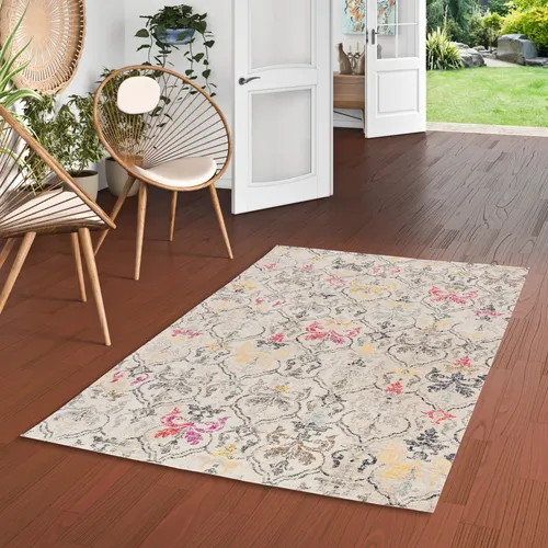 Pergamon Kurzflor Teppich, Creme, 80x150 cm, Vintage-Teppiche - Der Pergamon Kurzflor Teppich verbindet stilvolle Vintage-Designs mit moderner Farbpalette. Pflegeleicht und ideal für jeden Raum, bringt er Charakter und Wärme in Ihr Zuhause.