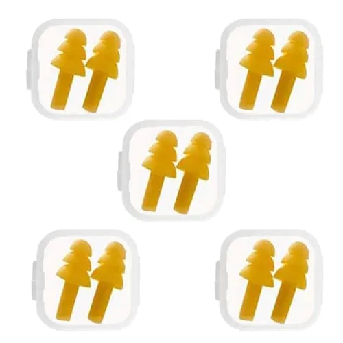 Paar Silikon Ohrstöpsel, Wiederverwendbare Ohrstöpsel, Wasserdichte Ohrstöpsels zum Schwimmen, Ohrstöpsels zum Schlafen, für Arbeit, Studium, Laute Orte 5