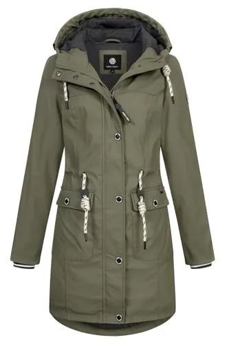 NEW VIEW Damen Regenjacke Annika Long L60273FC21 Oliv in grün von NEW VIEW