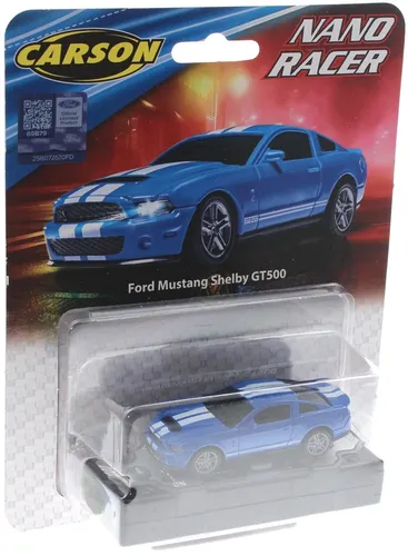Carson 404334 Nano Racer Ford Mustang Shelby GT500 blau 1:64