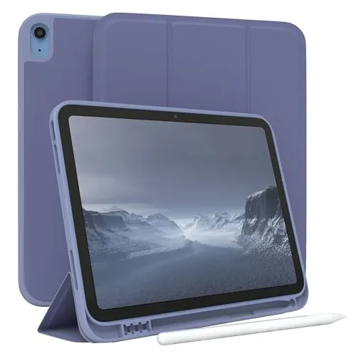 EAZY CASE - Schutzhülle mit Stifthalter für iPad 10 Generation 2022 Case 10.9 Zoll Hülle mit Stifthalterung Tablet Cover Touchpen Smartcase aufstellbar Klappcase Auto Sleep Wake Up Etui EIS Blau