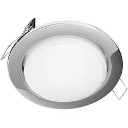 ledscom.de LED Einbaustrahler Zobe flach GX53 chrom rund 6,2W 509lm warm-weiß 107mm Ø Lochkreis 90mm Ø