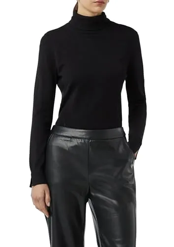 Comma Feinstrickpullover mit Rollkragen und Schlitz am Ärmel