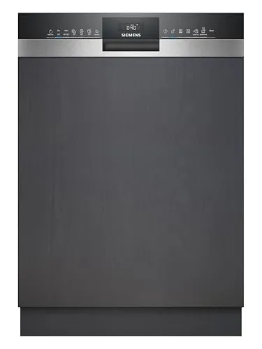 Siemens SN53HS03TE Geschirrspüler (edelstahl) - Teilintegrierbarer 60 cm Geschirrspüler mit Home Connect Funktion, 13 Maßgedecken Kapazität und leiser Betriebslautstärke von 46 dB für ein entspanntes Zuhause.