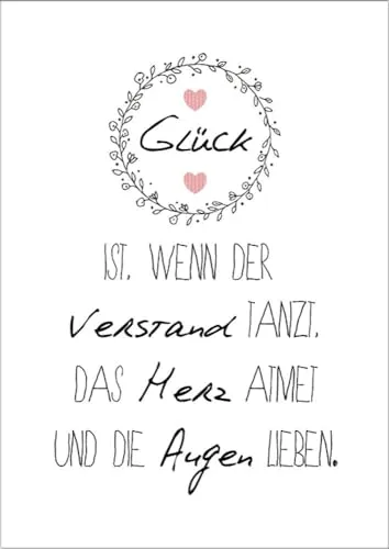 artissimo, Dekopanel, Deco Panel, ca. 29x41cm, PE6059-PA, Glück, Bild mit Spruch, Spruchbild, Wandbild mit Spruch, Wanddekoration, Poster