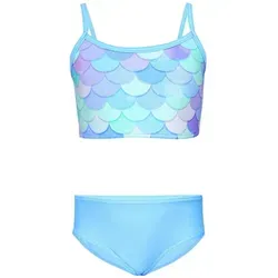 Aquarti Bustier-Bikini Aquarti Mädchen Bikini Set Bustier Bikinislip Zweiteiliger Badeanzug blau|grün 134