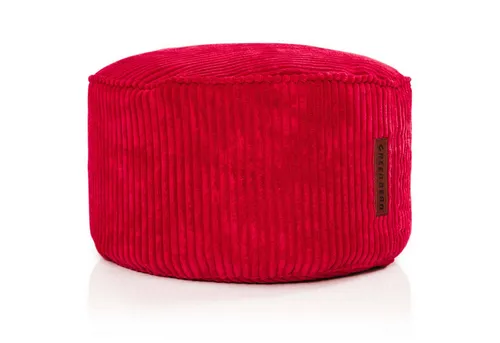 Green Bean Pouf Cord 45 x 25 cm - Apfelrot - Poufs, stylischer Sitzhocker mit softiger Polsterung und umweltfreundlicher Füllung aus EPS Perlen, ideal für gemütliche Entspannung in jedem Raum.