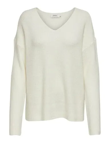 Modischer V-Ausschnitt-Pullover ONLY ONLCAMILLA - Damen Pullover im V-Ausschnitt-Design, aus pflegeleichtem und elastischem Rippstrick-Material, ideal für stylische Looks und optimalen Tragekomfort.