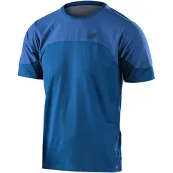 Troy Lee Designs Drift Solid Kurzarm Fahrrad Jersey 2XL - Blau für Männer - Leichtes Kurzarmtrikot aus windabweisendem Nylon, atmungsaktiv und schnelltrocknend für optimalen Tragekomfort beim Radsport. Ideal für aktive Fahrten!