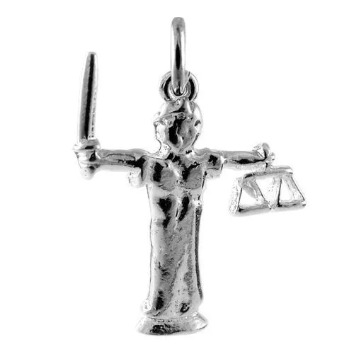 TheCharmWorks Sterling-Silber Justitia Charm Anhänger | Silver Lady of Justice