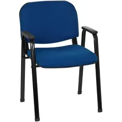 hjh OFFICE 4-Fußstuhl XT 650 Stoff mit Armlehnen - Bürostuhl mit modernen Design, stapelbar und ideal für Besprechungsräume oder Esszimmer. Ergonomische Armlehnen und komfortable Polsterung für besten Sitzkomfort.