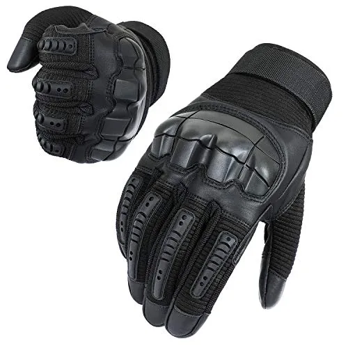 Neusky Herren Taktische Handschuhe Touchscreen Fahrrad Motorradhandschuhe Mountainbike Outdoor Sport Handschuhe Ideal für Airsoft, Militär, Paintball (Schwarz, L) (Schwarz, XL)