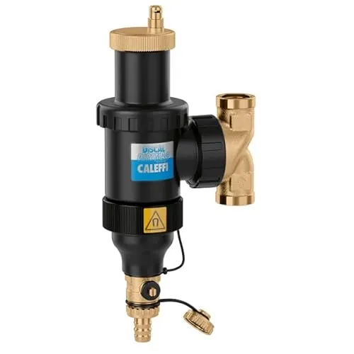 Caleffi DISCALDIRTMAG Mikroblasen-Schlammabscheider 1, DN 25 mit Magnet - Sanitärinstallation – Effiziente Entfernung von Mikroblasen und Schmutzpartikeln für einen geräuscharmen, korrosionsfreien Betrieb Ihrer Heizungsanlage.