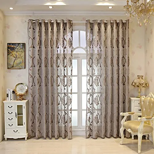 M&W DAS DESIGN Gardinenschal - Eleganter Vintage Retro Barock Ösenschal - Gardinenschals mit halbtransparentem Look für sanftes Licht und Sichtschutz. Hochwertiger, pflegeleichter Polyester für langlebige Eleganz in jedem Raum.