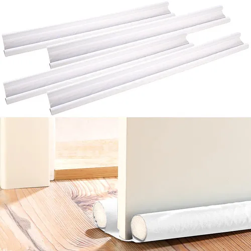 infactory 4er-Set Zugluft-Stopper für Türen bis 60 mm Dicke, weiß