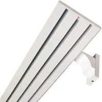 Bestlivings Wandträger für Aluminium Vorhangschiene Weiß 3 bis 4 Lauf